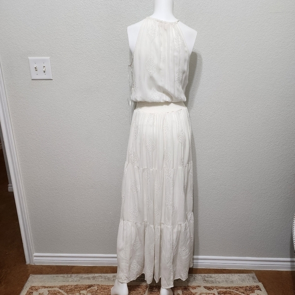 Lovestitch Gauze Cream Boho Coastal Cowgirl Maxi Dress Size S - Picture 4 of 14